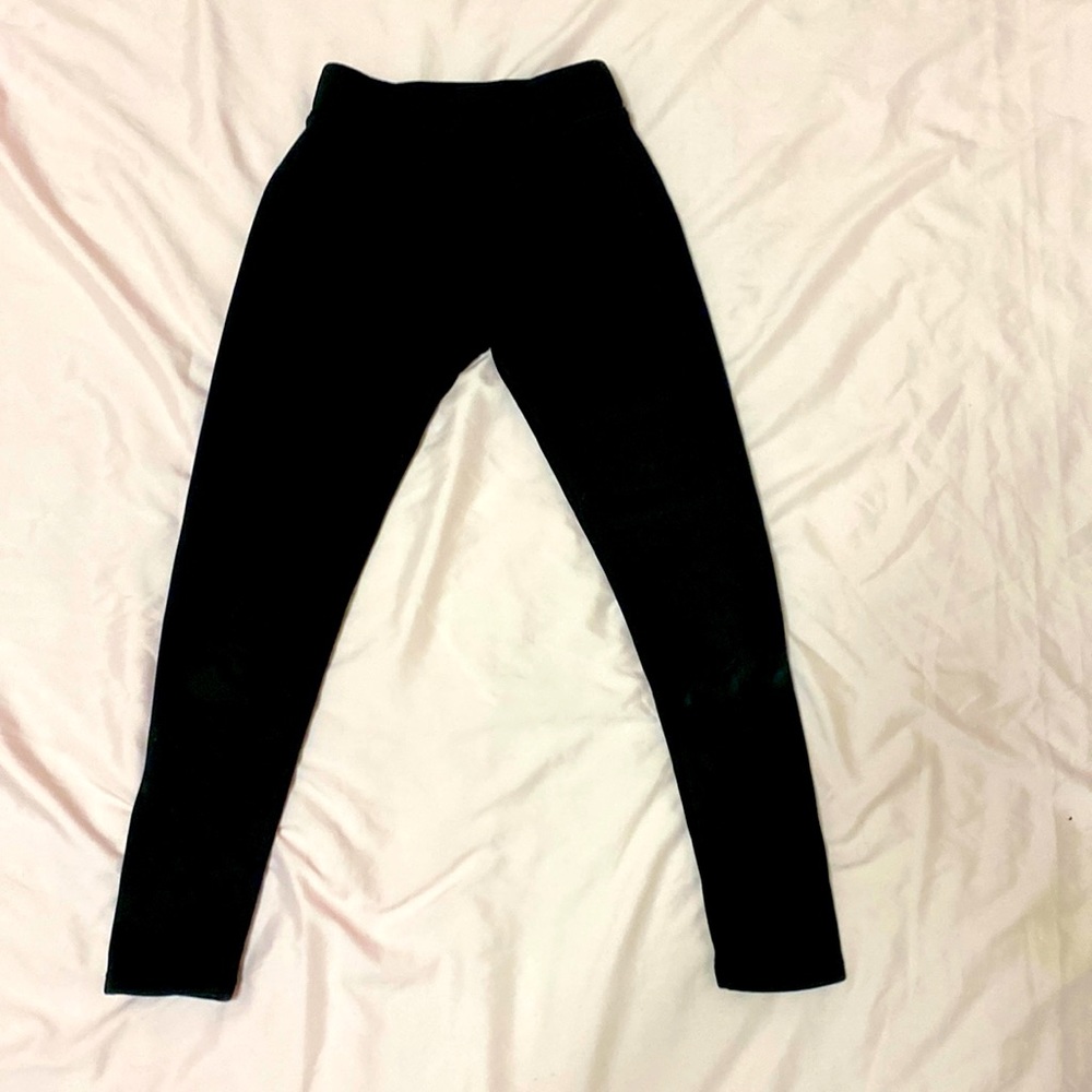Shosho Black fleece leggings for winter